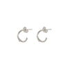 Thumbnail of Front view of the Hawthorn Twig Small Hoop Earrings in 14k white gold, featuring a delicate twig texture.