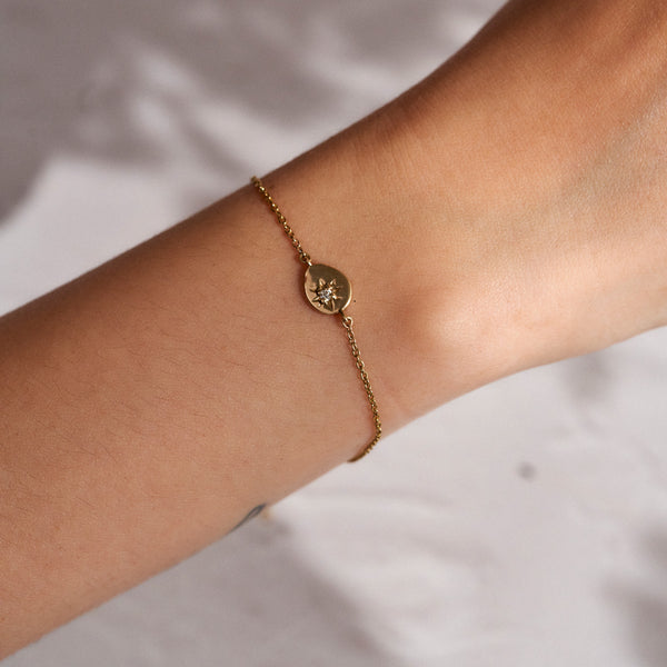 On-body view of North Star Lab Grown Diamond Bracelet - 14k Gold