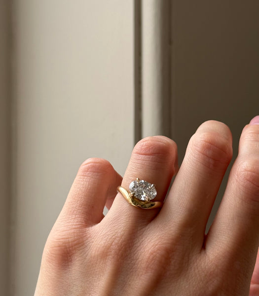 Alternative view of Wave of Love - East West Diamond Engagement Ring