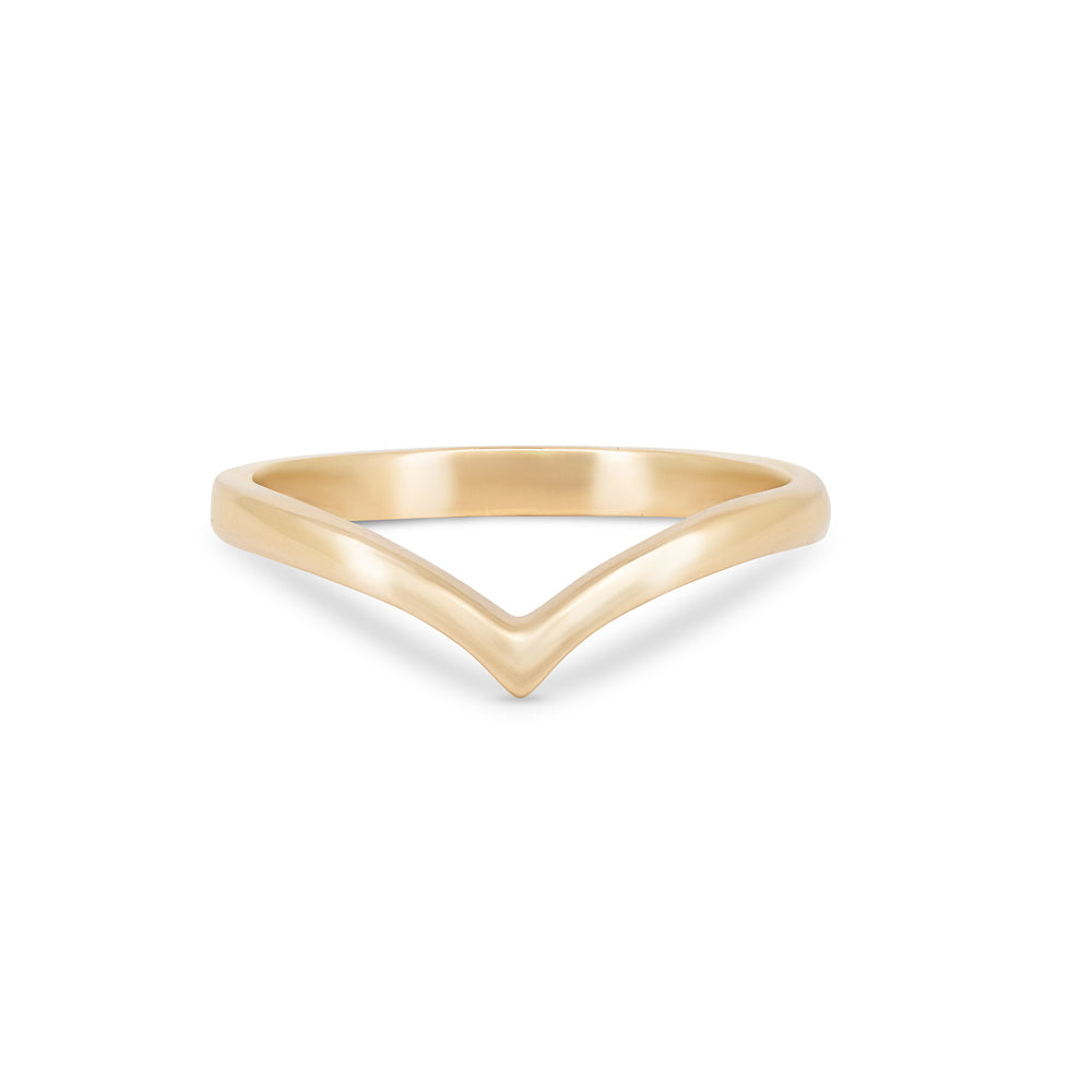 Arrow Wedding Ring Polished Gold Chupi - Main Image