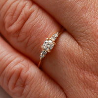 On-body shot of Evermore 0.25ct Diamond Engagement Ring - 14k Gold Polished Band