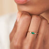 Thumbnail of Daydreamer Ring Marquise Emerald & Diamond Ring - 14k Polished White Gold