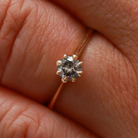 On-body shot of Forever 0.5ct Grey Diamond Engagement Ring - 14k White Gold Polished Band