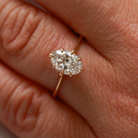 On-body shot of Moonlight 1.4ct Lab-Grown Oval Diamond Engagement Ring - North Star Setting 14k White Gold Polished Band