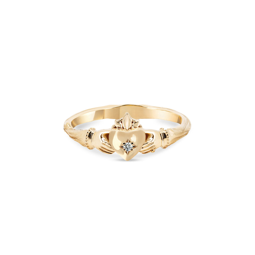 Claddagh North Star Diamond Gold Ring - 14k Gold