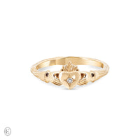Thumbnail of Claddagh North Star Diamond Gold Ring - 14k Gold