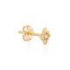 Close-up of the North Star Diamond Stud Earrings in 14k gold, highlighting the delicate starburst detail.