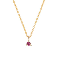 Thumbnail of Front view of the Lucky Star Birthstone Necklace in 14k gold, featuring a Garnet birthstone set in a star pendant.