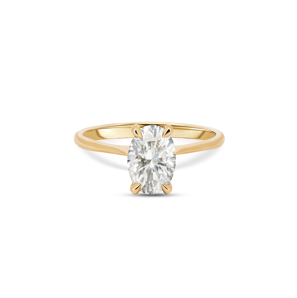 Moonlight 1ct Lab-Grown Oval Diamond Engagement Ring - 14k Gold Polished Band