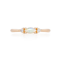 Daydreamer Ring - 14k Polished Gold Marquise Opal & Diamond Ring