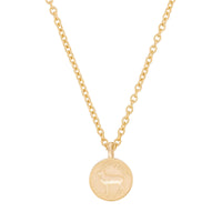 Thumbnail of Front view of the Worth Your Weight In Gold 1985 Stag Coin Necklace in 14k gold, featuring a polished coin pendant with a detailed stag motif.