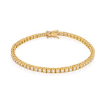 Thumbnail of Front view of the Tomorrow Lab-Grown Diamond Tennis Bracelet in 14k gold, showcasing a continuous line of diamonds.