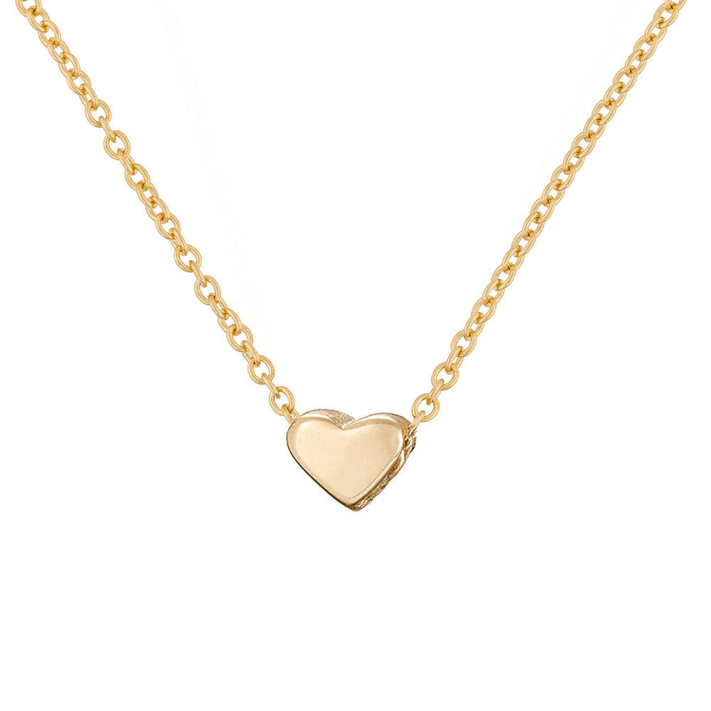 Front view of the You are My Heart Bracelet in 14k gold, featuring a dainty heart motif on a delicate chain.