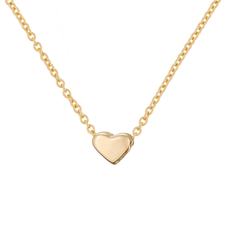 Front view of the You are My Heart Bracelet in 14k gold, featuring a dainty heart motif on a delicate chain.