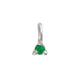 Close-up of the Lucky Star Birthstone Pendant in 14k white gold, featuring an Emerald birthstone set within a star.