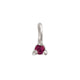 Close-up of the Lucky Star Birthstone Pendant in 14k white gold, featuring a Ruby birthstone set within a star.