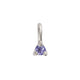 Close-up of the Lucky Star Birthstone Pendant in 14k white gold, featuring a Tanzanite birthstone set within a star.