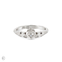 Thumbnail of Claddagh North Star Diamond Gold Ring - 14k White Gold