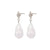 Lost Without You Diamond & Baroque Pearl Earrings - 14k White Gold