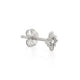 Close-up of the North Star Diamond Stud Earrings in 14k white gold, highlighting the delicate starburst detail.