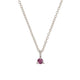Front view of the Lucky Star Birthstone Necklace in 14k white gold, featuring a Ruby birthstone set in a star pendant.