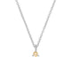 Front view of the Lucky Star Birthstone Necklace in 14k white gold, featuring a Topaz birthstone set in a star pendant.