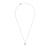 North Star Diamond Engraved Initial Necklace - 14k White Gold