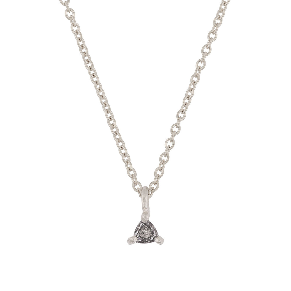 One in a Trillion Solitaire Grey Diamond Necklace - 14k White Gold