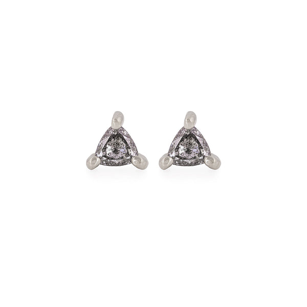 One in a Trillion Grey Diamond Earrings - 14k White Gold