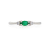 Thumbnail of Daydreamer Ring Marquise Emerald & Diamond Ring - 14k Polished White Gold