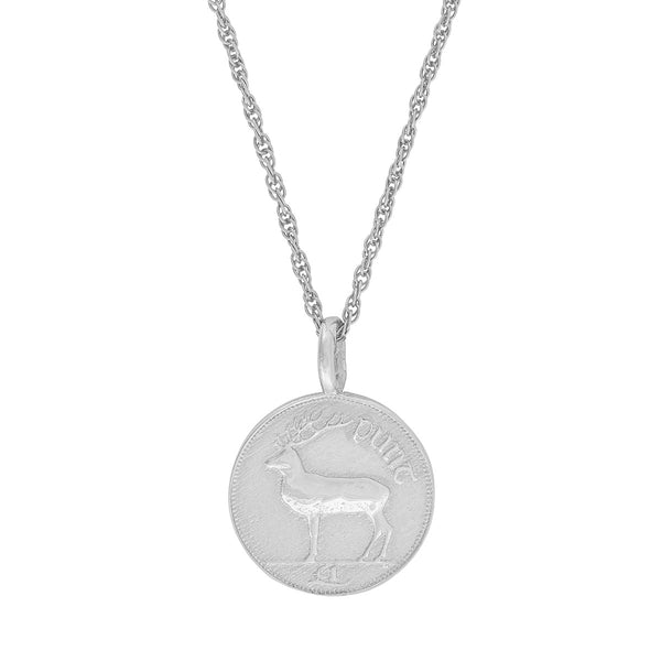Worth Your Weight In Gold 1994 Stag Coin Necklace - 14k White Gold