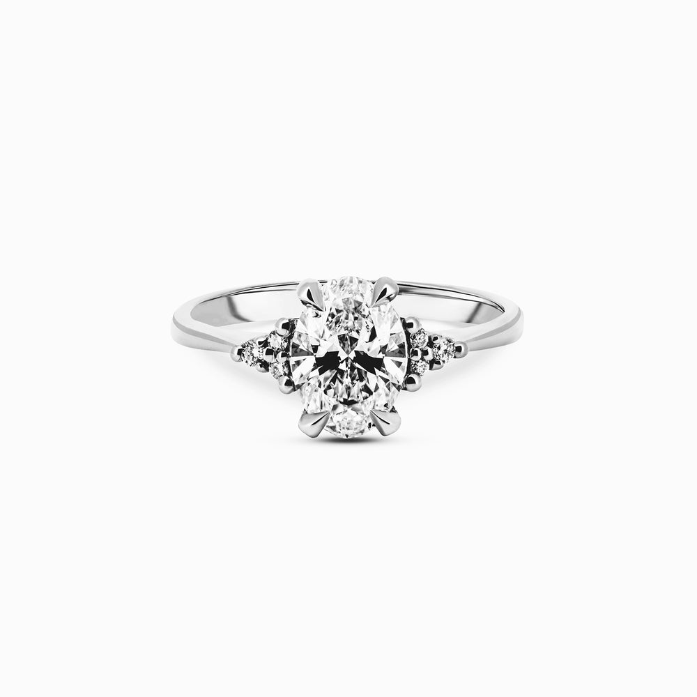 Starlight 1.4ct Lab-Grown Oval Diamond Engagement Ring - 14k White Gold Polished Band