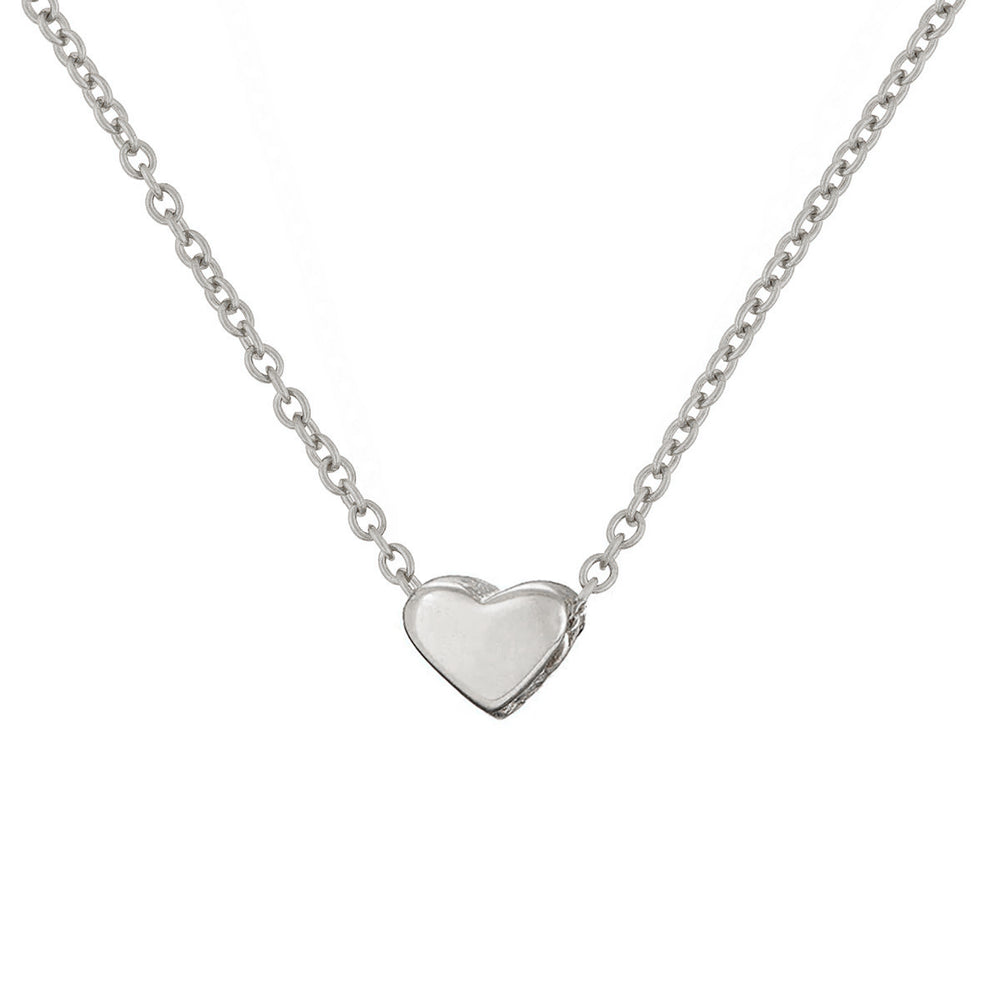 Front view of the You are My Heart Bracelet in 14k white gold, featuring a dainty heart motif on a delicate chain.