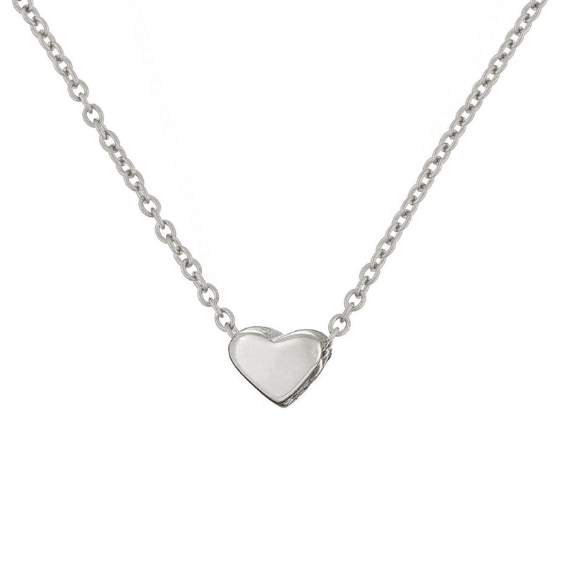 Front view of the You are My Heart Bracelet in 14k white gold, featuring a dainty heart motif on a delicate chain.