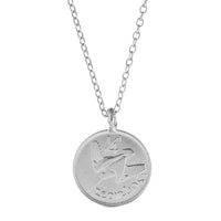 Thumbnail of Sterling Silver Farthing Coin Necklace, showcasing the detailed coin pendant and full length of the delicate chain.