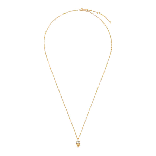 Alternative view of Claddagh Heart Diamond Necklace - 14k Gold