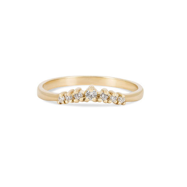 Crown of Faith - 14k Polished Gold Diamond Ring