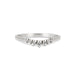 Inverted front view of the Crown of Faith Diamond Ring in 14k polished white gold, showcasing the polished band and elevated diamond setting.