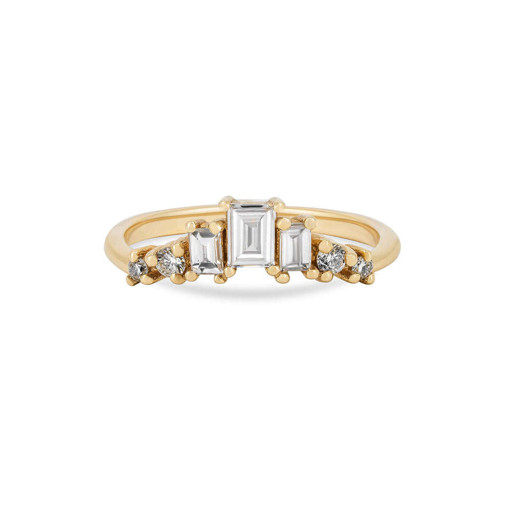 Crown of Heroes Baguette Lab-Grown Diamond Ring - 14k Gold Polished Band