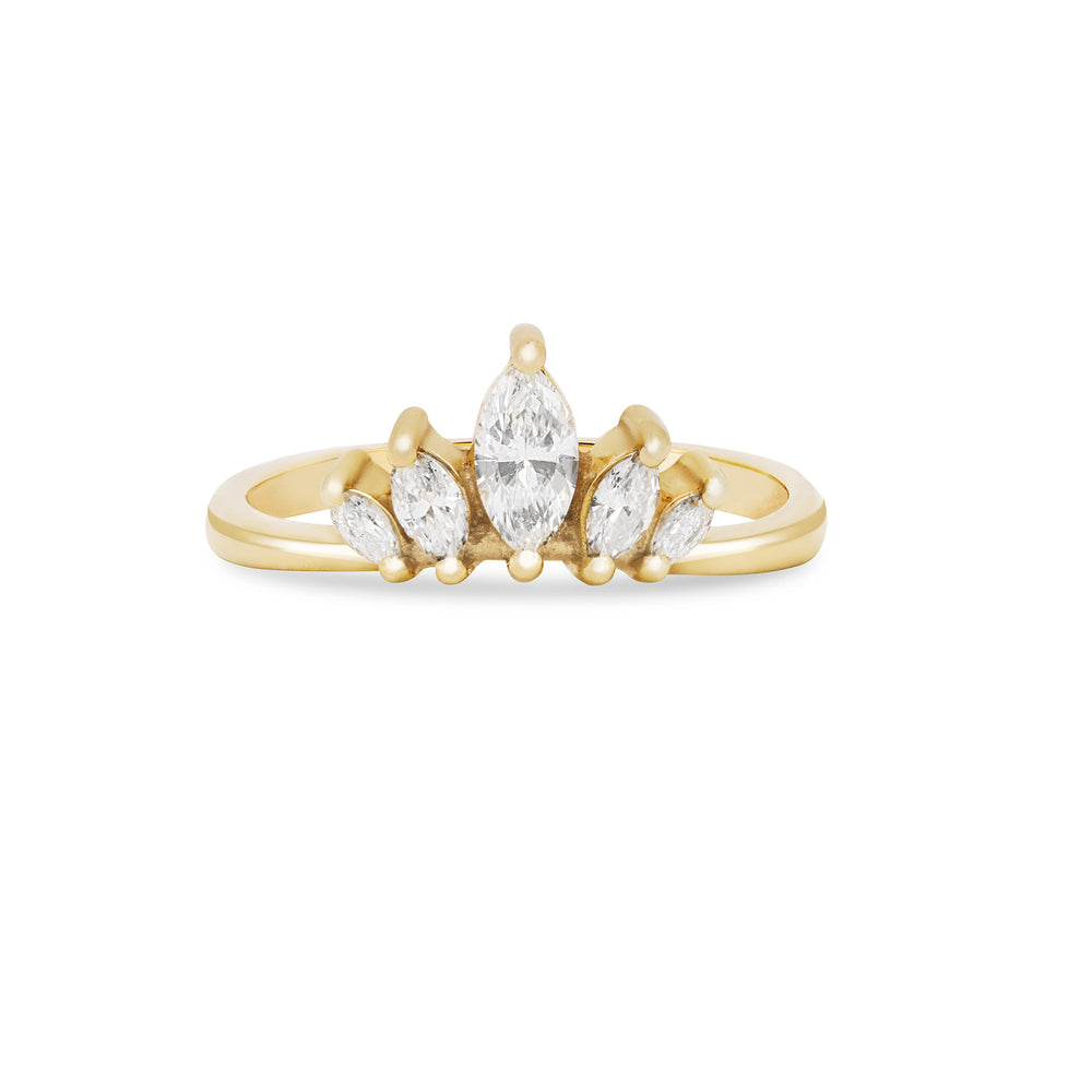 Crown of Hope Marquise Lab-Grown Diamond Ring - 14k Gold Polished Band