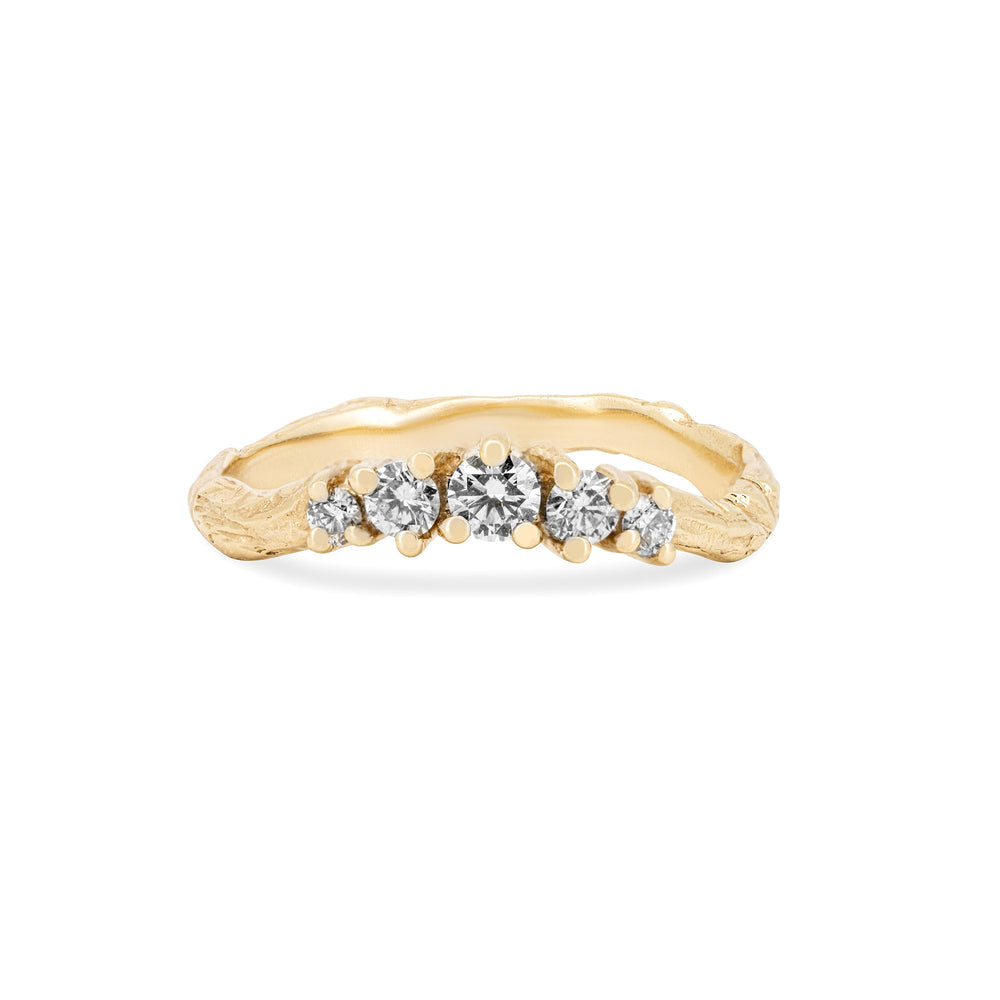 Crown of Love Diamond Ring - 14k Gold Twig Band