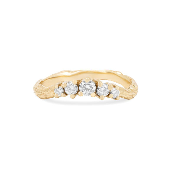 Crown of Love Diamond Ring - 14k Gold Twig Band