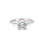 Front view of the Darling Solitaire Diamond Engagement Ring in 14k white gold, featuring a 1.5ct solitaire diamond and twig band.