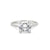 Front view of the Darling Solitaire Diamond Engagement Ring in 14k white gold, featuring a 2ct solitaire diamond and twig band.