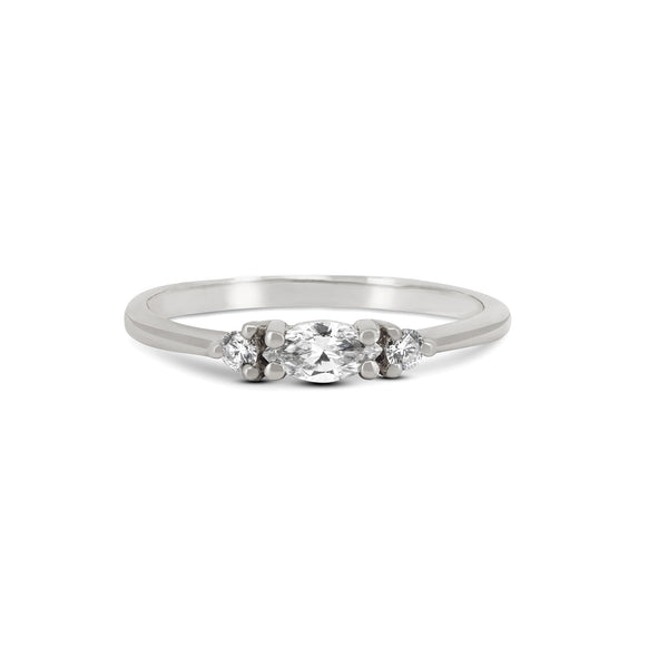 Daydreamer Ring Marquise Lab Grown Diamond Ring - 14k Polished White Gold