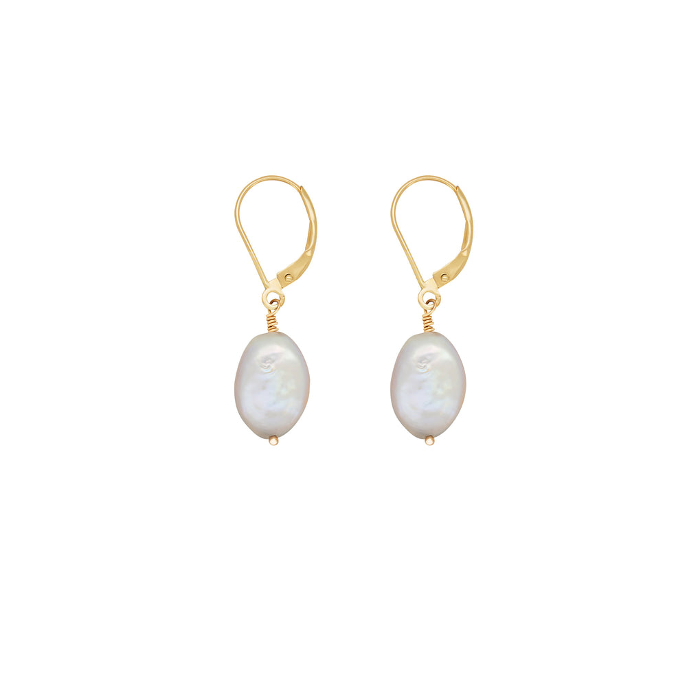 Dew Drop Pearl Earrings - 14k Gold