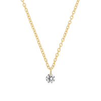 Thumbnail of Front view of the Dewdrop 0.5ct Drilled Solitaire Diamond Necklace in 14k gold, featuring a drilled diamond pendant.