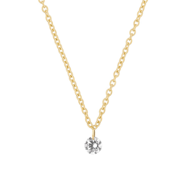 Dewdrop 0.5ct Solitaire Diamond Necklace - 14k Gold