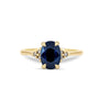 Thumbnail of Dewlight 1ct Blue Sapphire Oval Engagement Ring - 14k Gold Polished Band