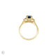Top-down view of the Dewlight Blue Sapphire Engagement Ring in 14k solid gold, highlighting the central oval blue sapphire stone.